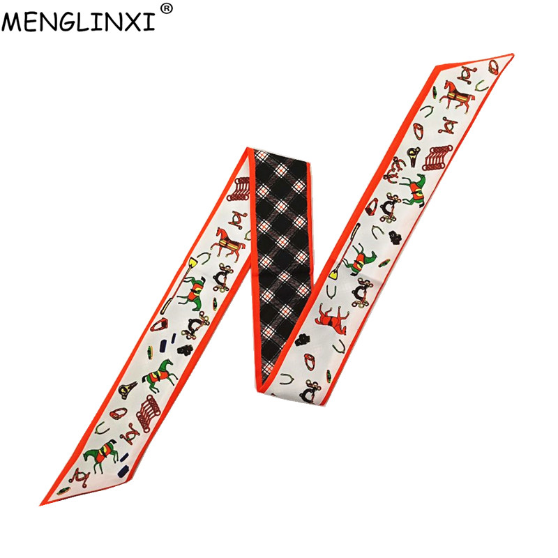 Horse Plaid Skinny Scarf Women - огляд і ціна Luxury Bags Women Brands