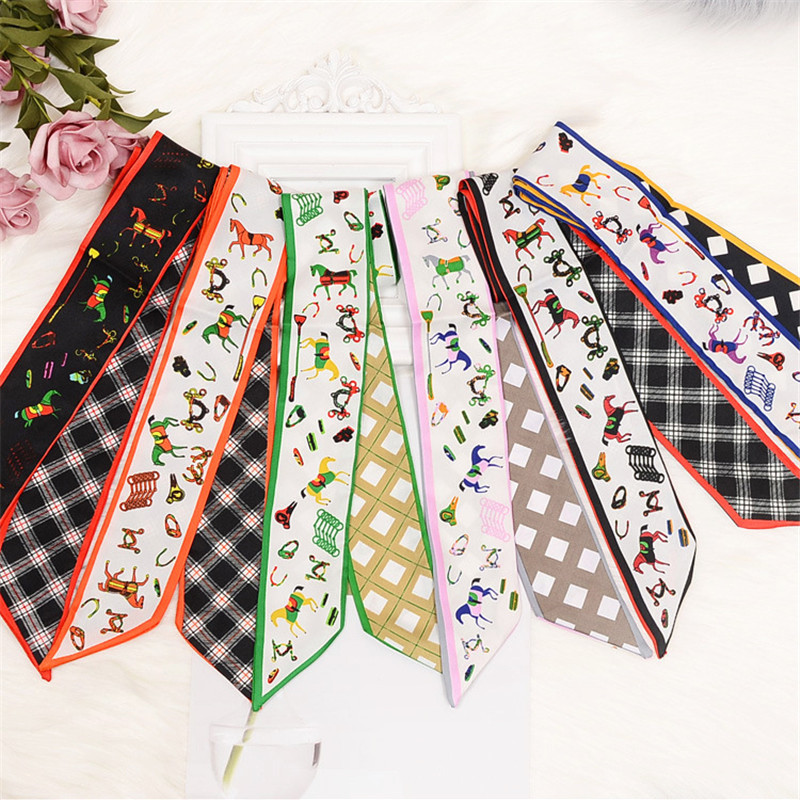 Horse Plaid Skinny Scarf Women - огляд і ціна Luxury Bags Women Brands